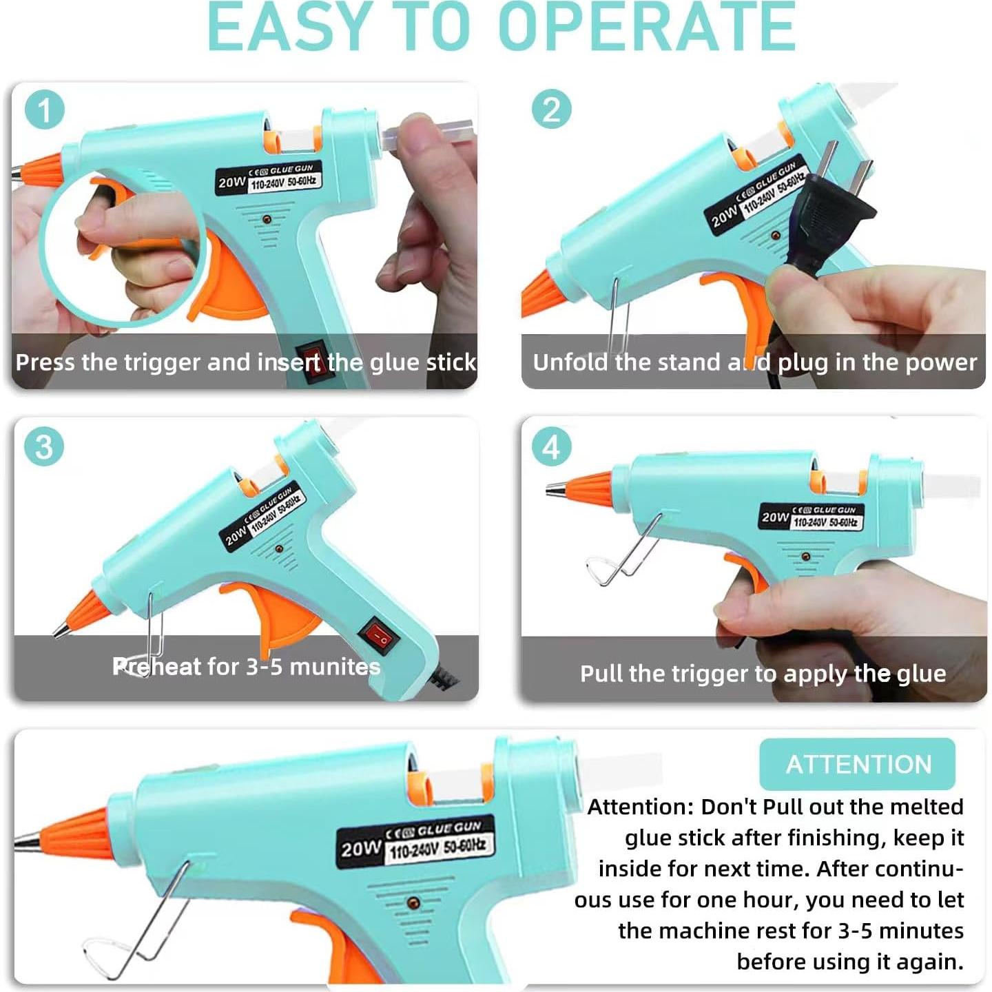 Kit de Mini Pistola de Pegamento Caliente OUREPOCA con 30 Palitos