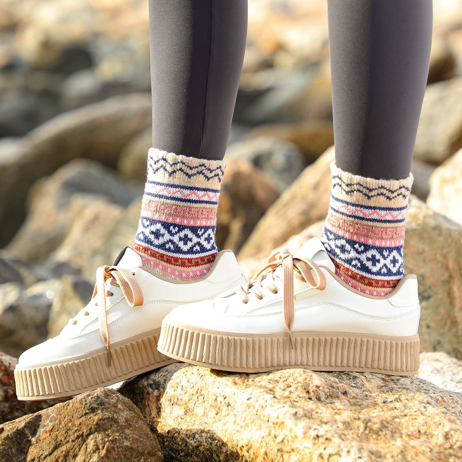 5 Pares de Calcetines de Lana para Mujeres - Cálidos y Acogedores