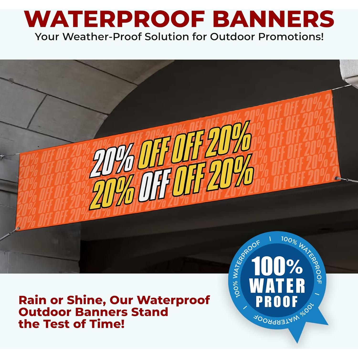 Banner de Poliéster Mavis Printing 1.22x0.30m 20% Descuento