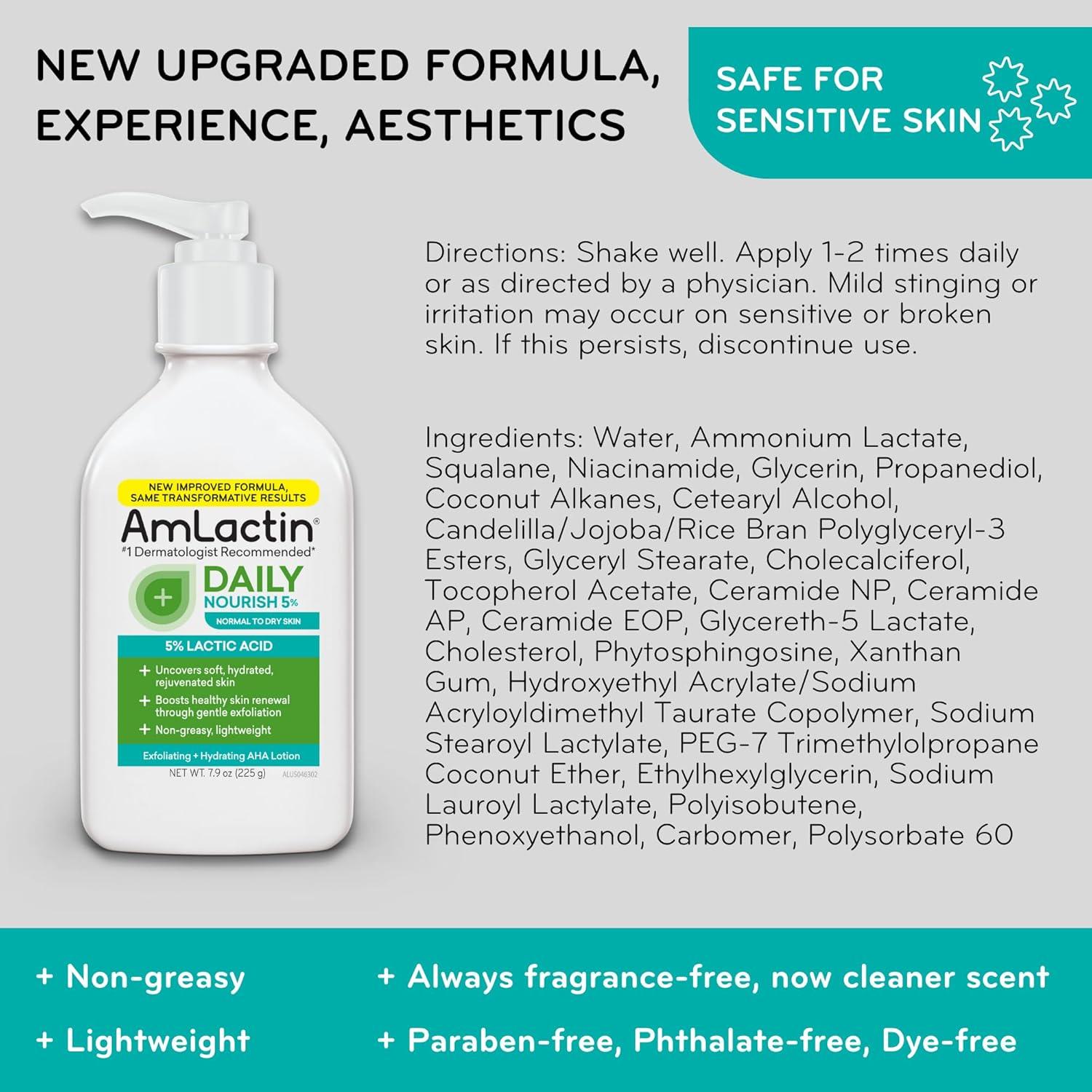 Loción Corporal AmLactin 5% Ácido Láctico 221.8 g Hidratante