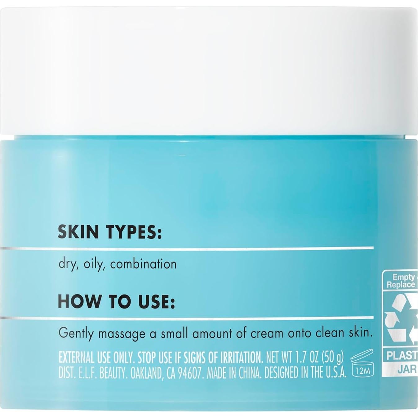 Crema Facial Hidratante e.l.f. 50 ml Sin Fragancia