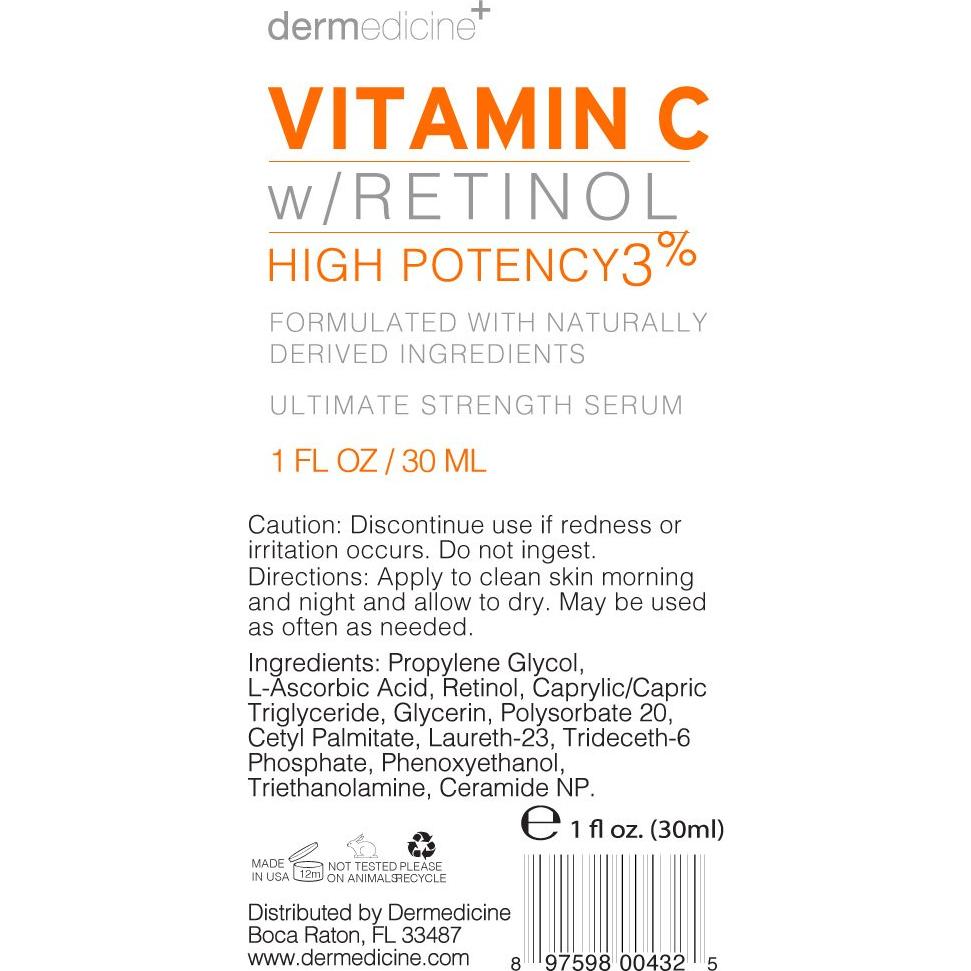 Suero Antienvejecimiento Dermedicine con Retinol y Vitamina C 30ml