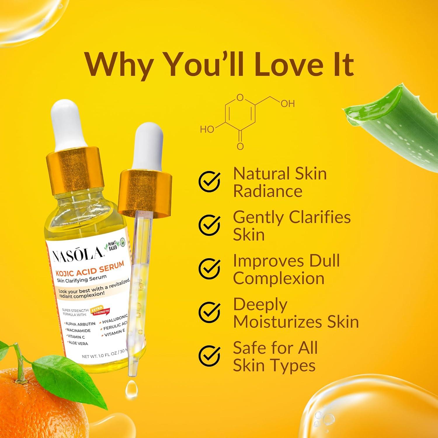 Suero Aclarador de Piel Nasola con Ácido Kójico 91g