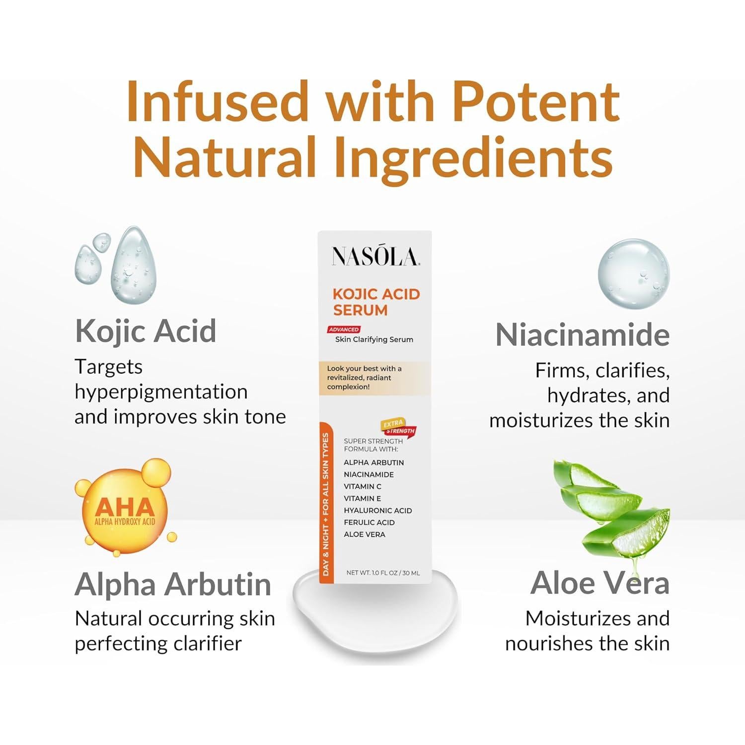 Suero Aclarador de Piel Nasola con Ácido Kójico 91g