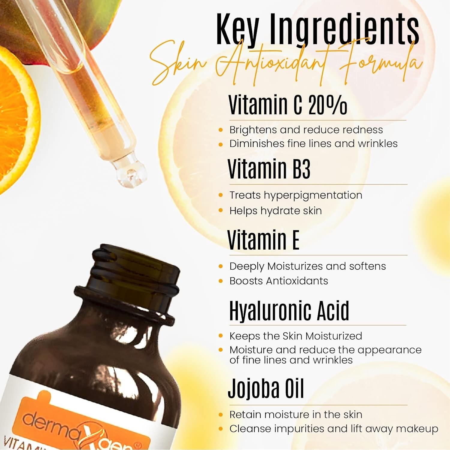 Suero Facial Vitamina C 20% Dermaxgen 30 ml - Antiarrugas