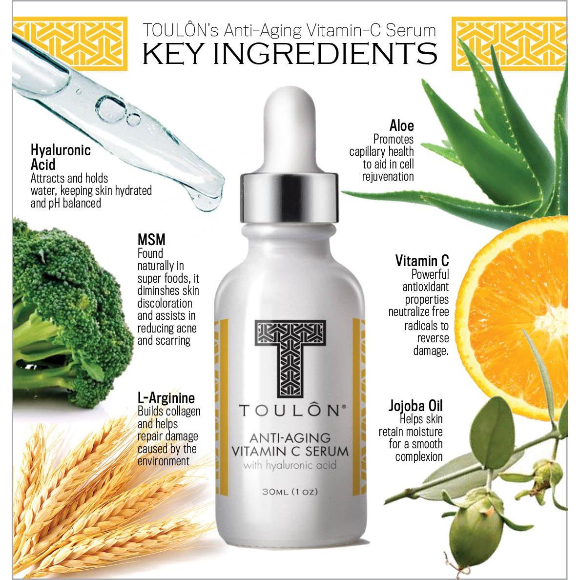 Suero Facial de Vitamina C Toulon con Ácido Hialurónico 30 ml