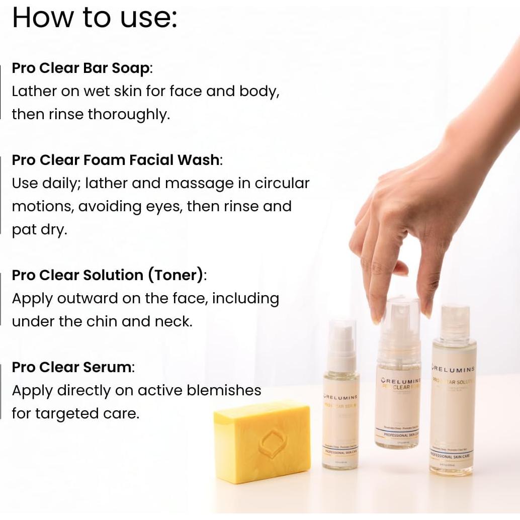 Kit de Cuidado de Piel Relumins Clear 6 Piezas - Control Imperfecciones