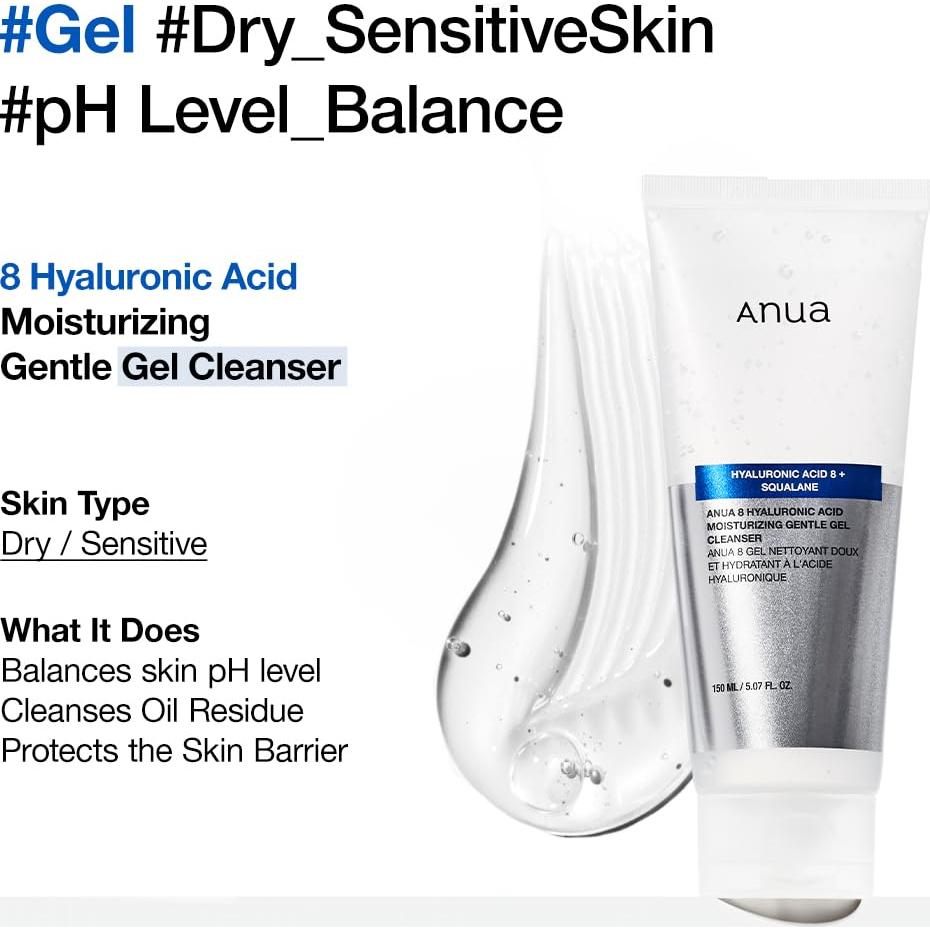 Limpiador Facial Gel Hidratante ANUA 150ml Ácido Hialurónico