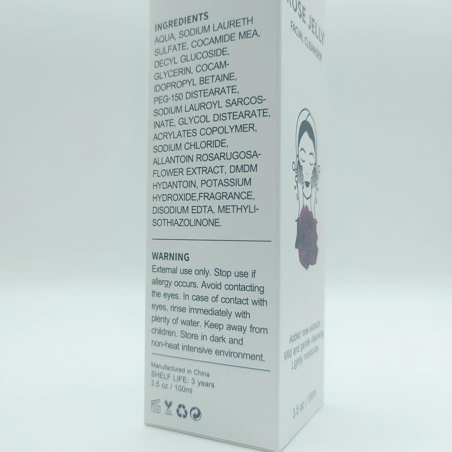 Limpiador Facial de Gel de Rosa Kosmetika 50g Hidratante