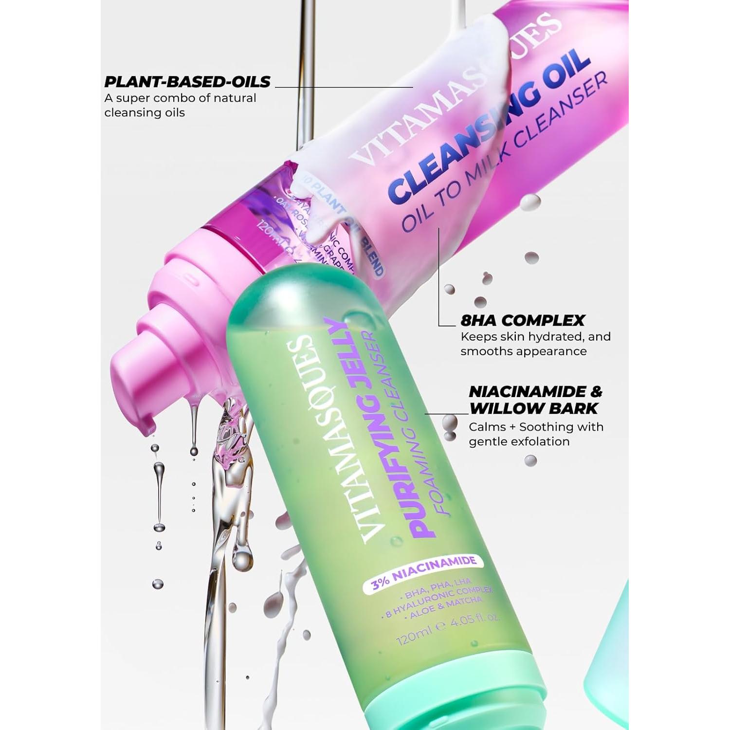 Set de Doble Limpieza Vitamasques - Gel Espumoso y Aceite a Leche