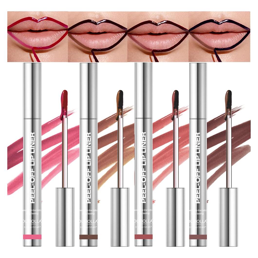 Juego de 4 Lápices Labiales Peel Off BANGFENG - Mate, Hidratantes