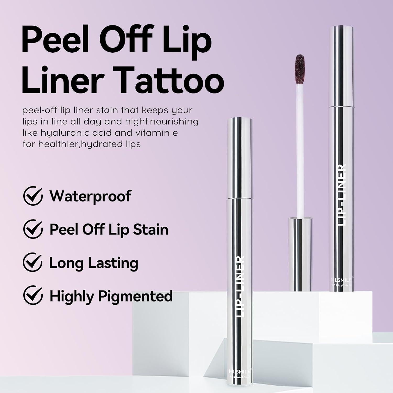 Juego de 4 Lápices Labiales Peel Off MLSMILE - Mate y Duraderos