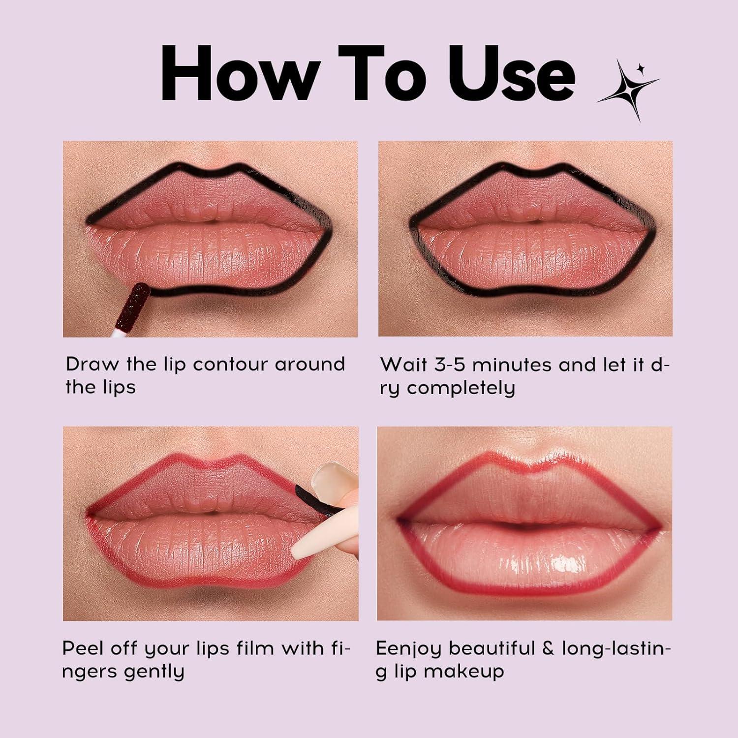 Juego de 4 Lápices Labiales Peel Off MLSMILE - Mate y Duraderos