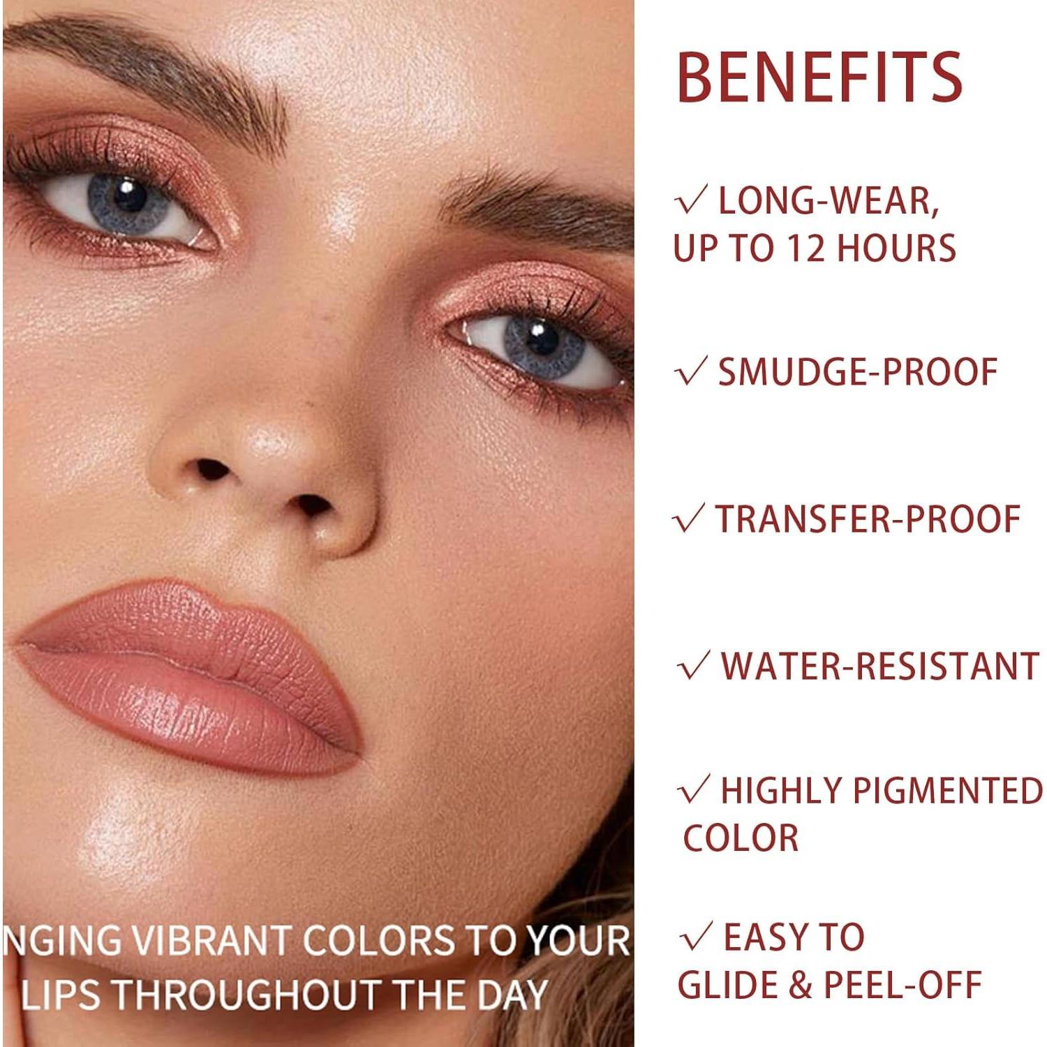 Lápiz Labial Despegable Aseawave 3 Pcs Marrón Nude 24 Horas