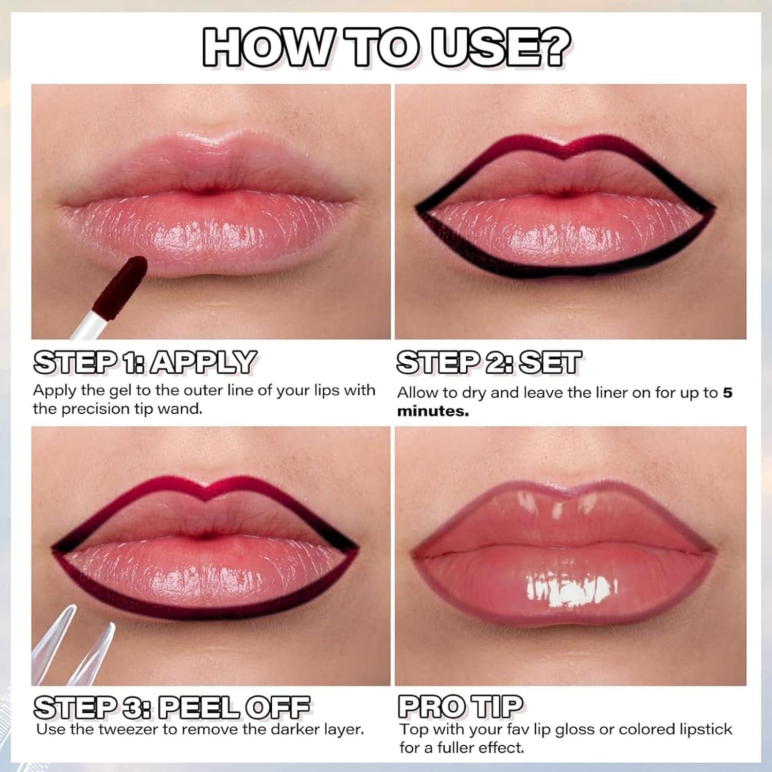 Lápiz Labial Despegable Aseawave 3 Pcs Marrón Nude 24 Horas