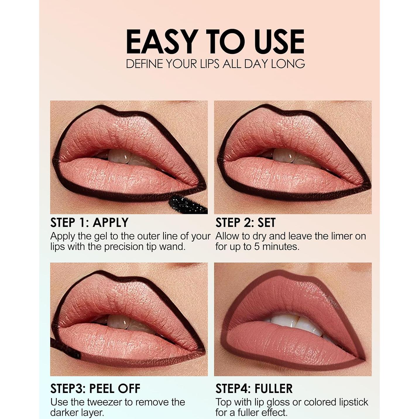 Tinte de Lápiz Labial Despegable Erinde 3PCS Mate Impermeable