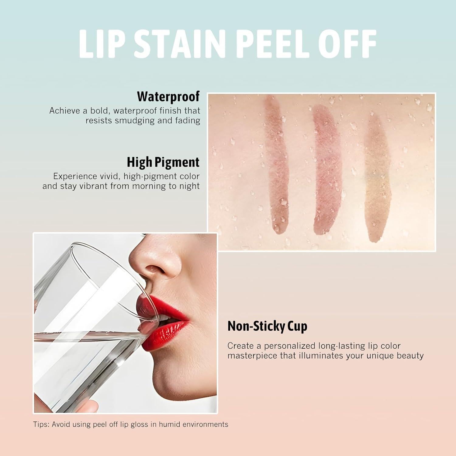 Set de Tinte de Labios Peel Off Wugbc 3 Colores Larga Duración