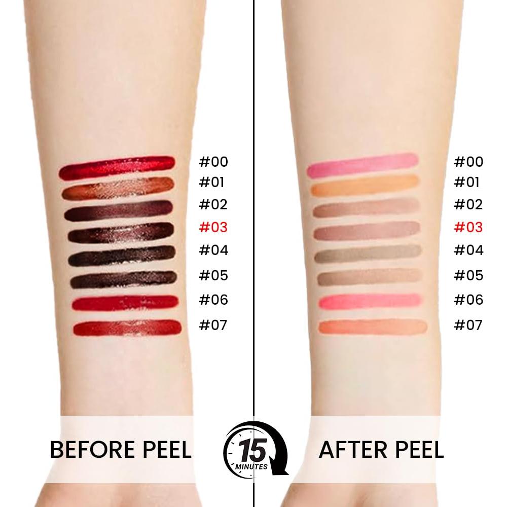 Tinte de Labios Mate Peel Off JUAAZIN 3.54 ml Rojo Marrón