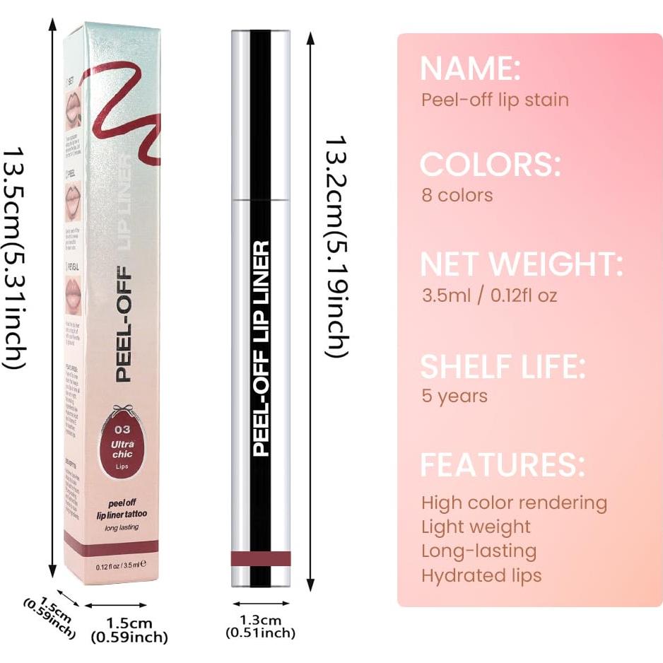 Tinte de Labios Mate Peel Off JUAAZIN 3.54 ml Rojo Marrón