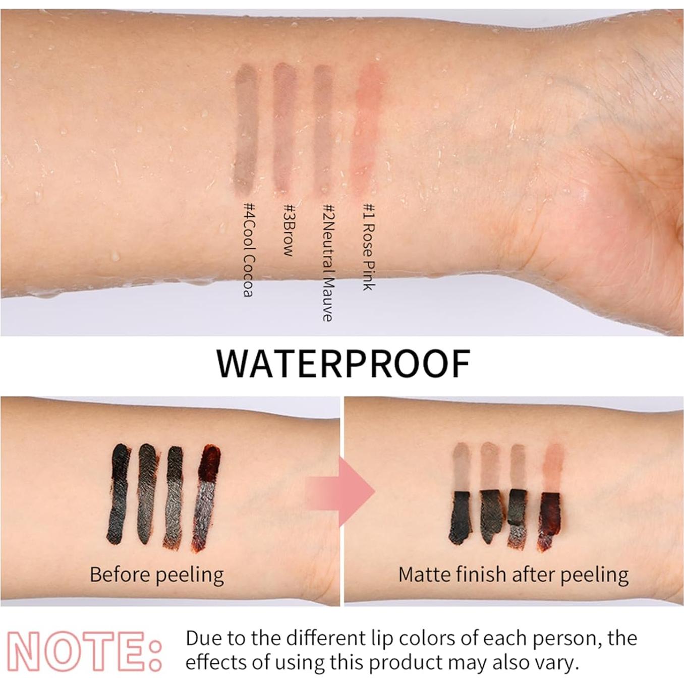 Tinte de Labios Peel Off BANGFENG - 4 Piezas, Larga Duración, Impermeable