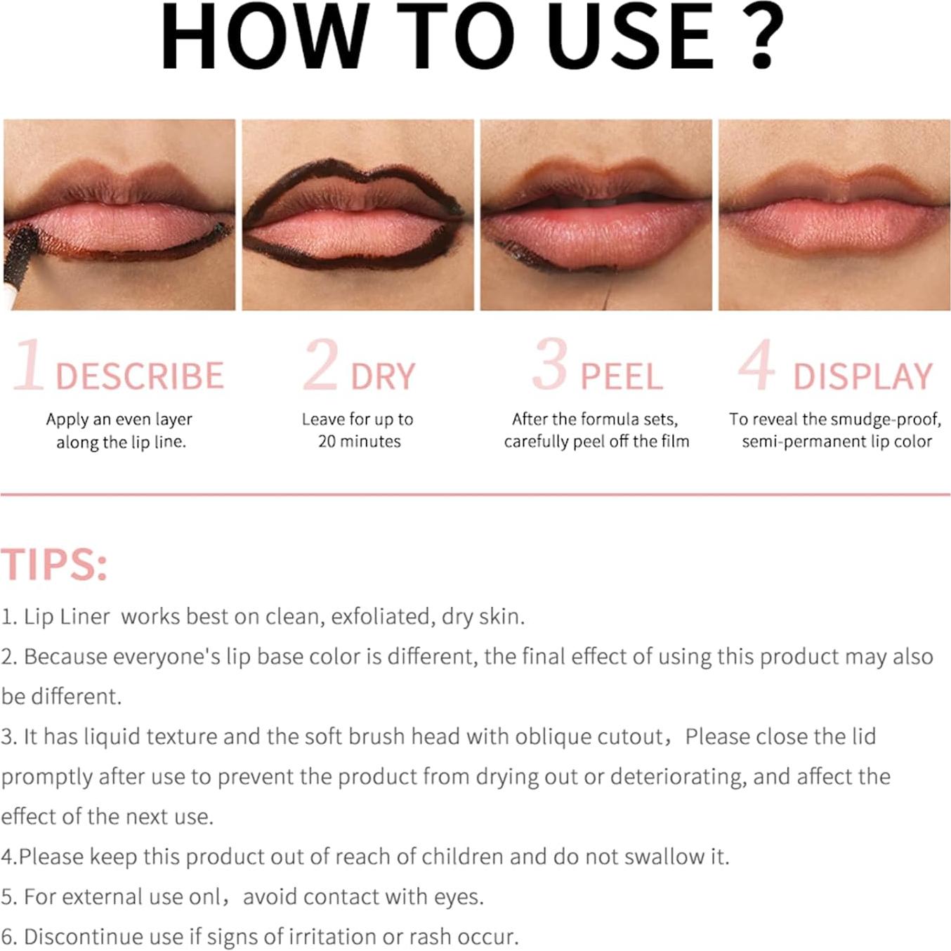 Tinte de Labios Peel Off BANGFENG - 4 Piezas, Larga Duración, Impermeable