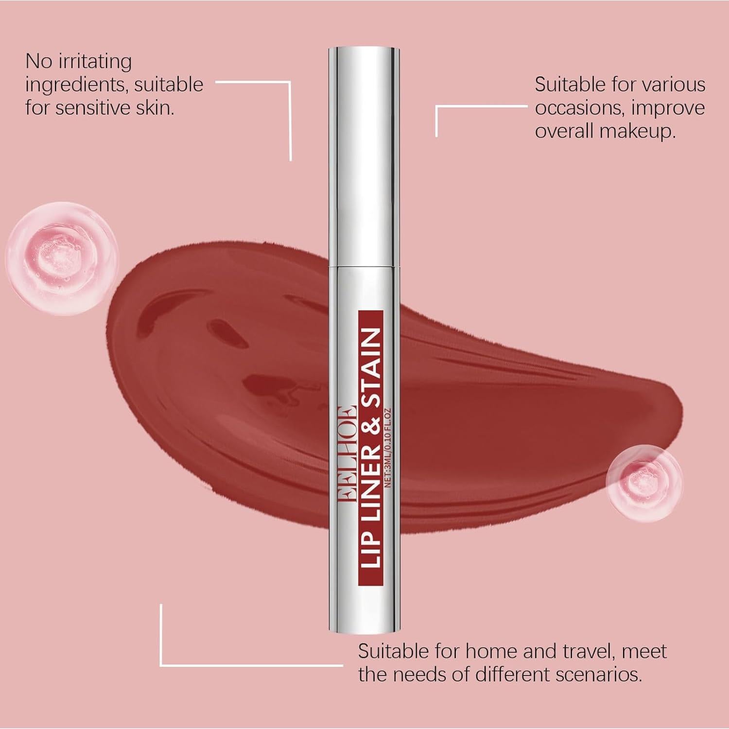 Set de Tatuaje de Tinte para Labios Peel Off Petansy - 3 Colores