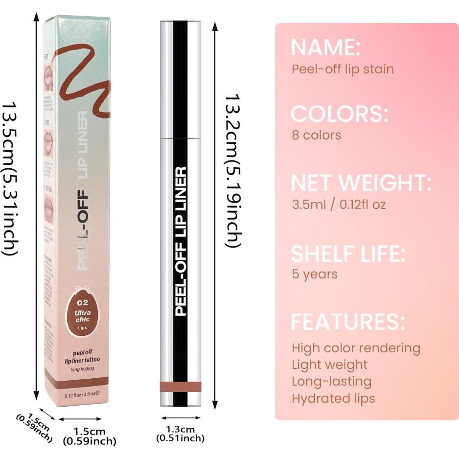 Tinte de Labios Mate Peel Off Hxssll #02 Marrón 17.8g