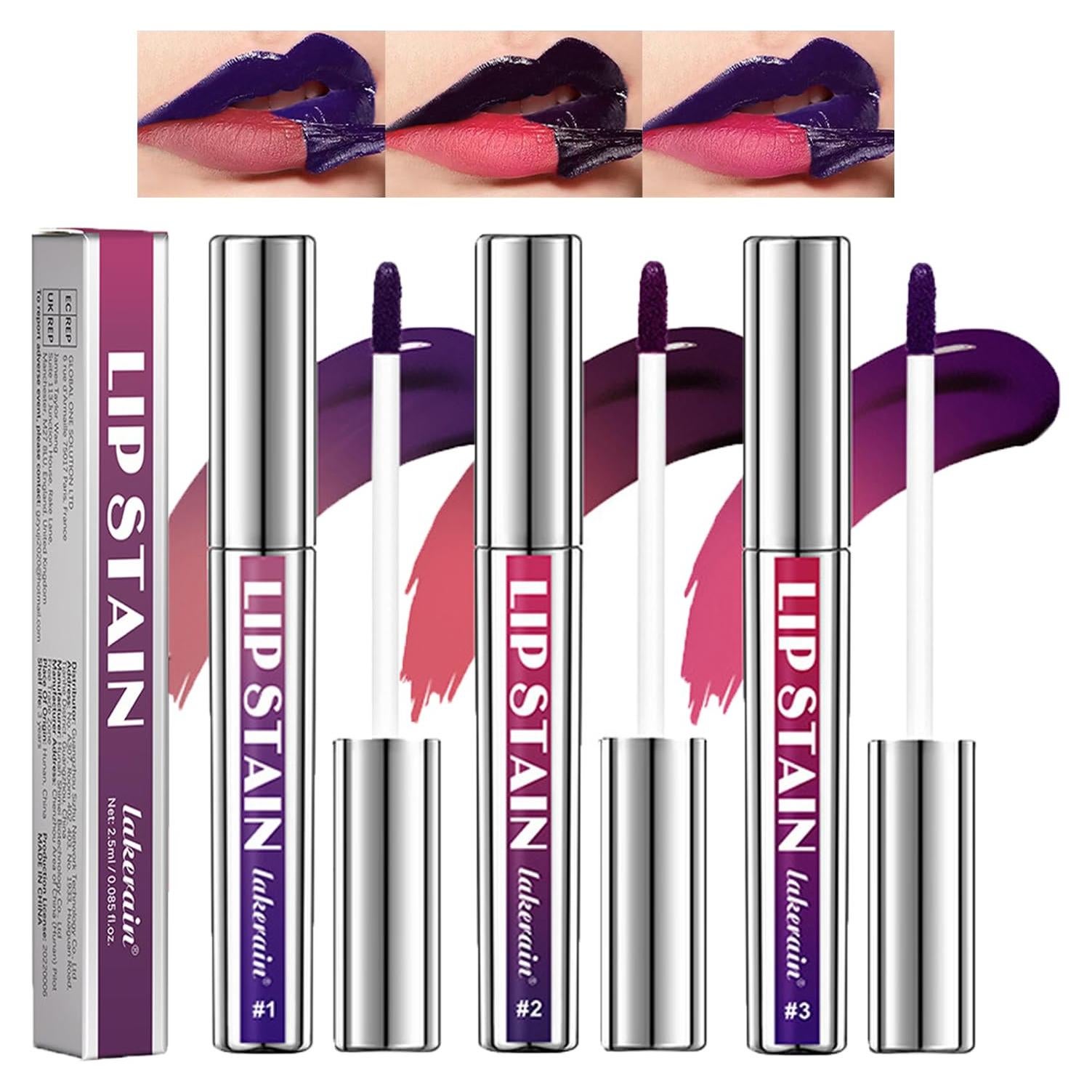 Tinte de Labios Peel Off Dulele 3PCS Larga Duración Rosa Nude