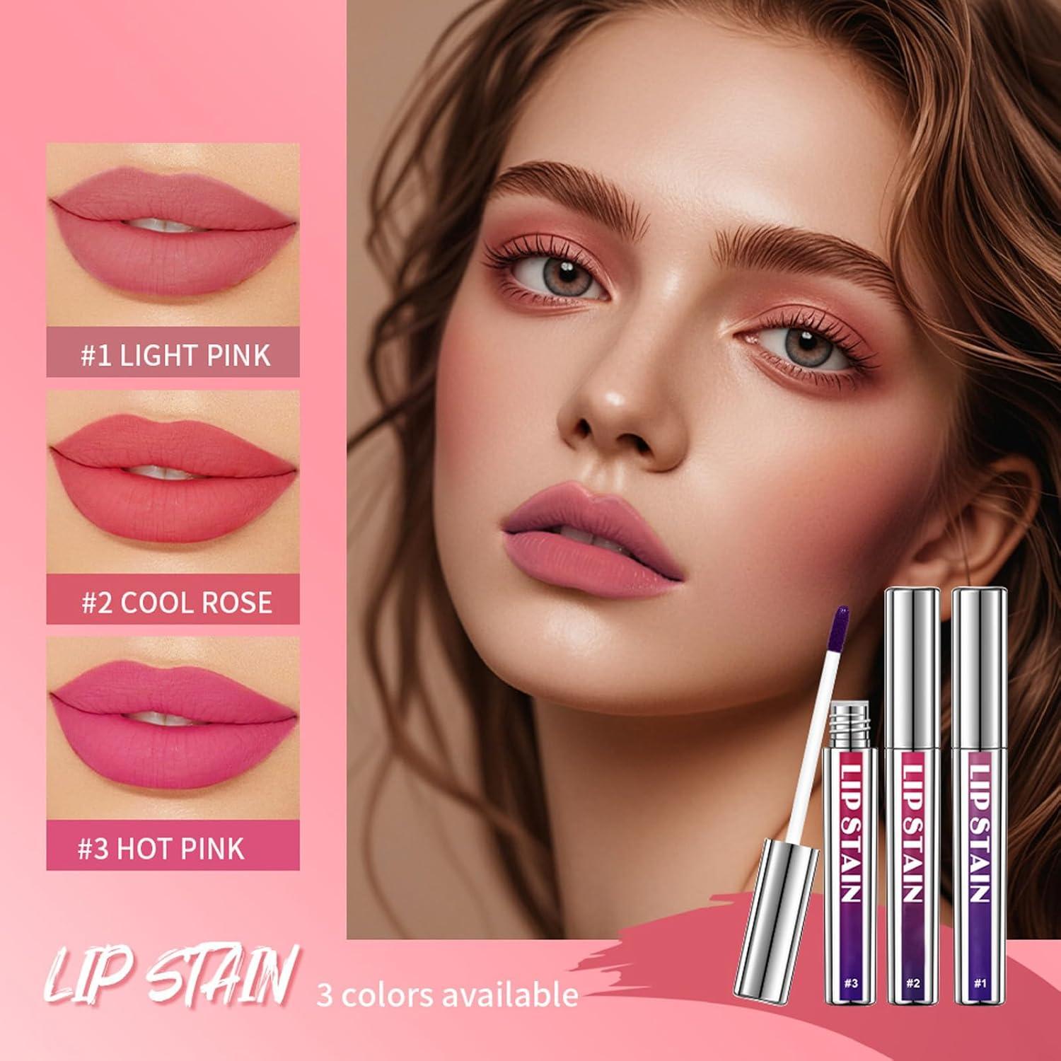 Tinte de Labios Peel Off Dulele 3PCS Larga Duración Rosa Nude