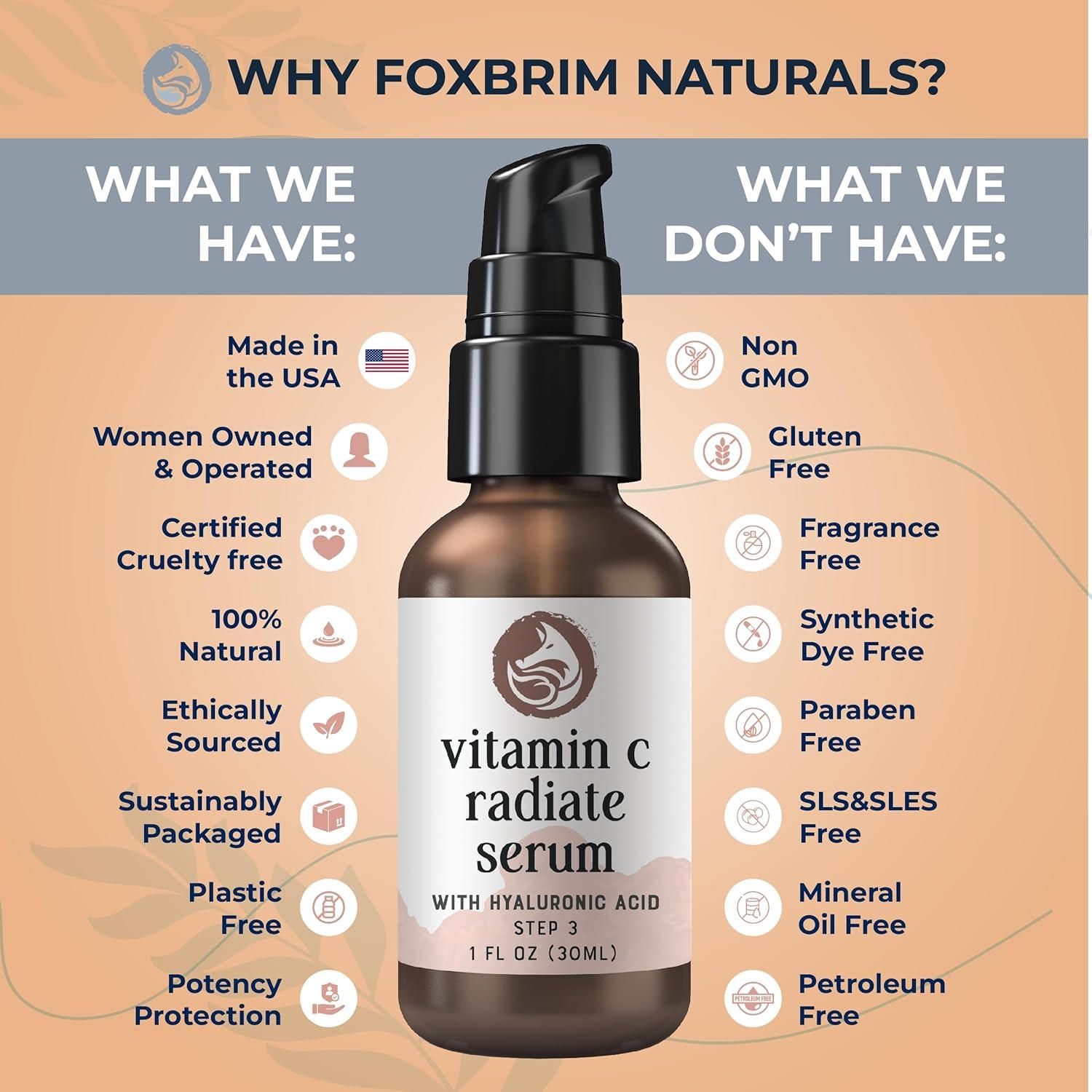 Suero Facial de Vitamina C Foxbrim 30ml - Natural y Orgánico