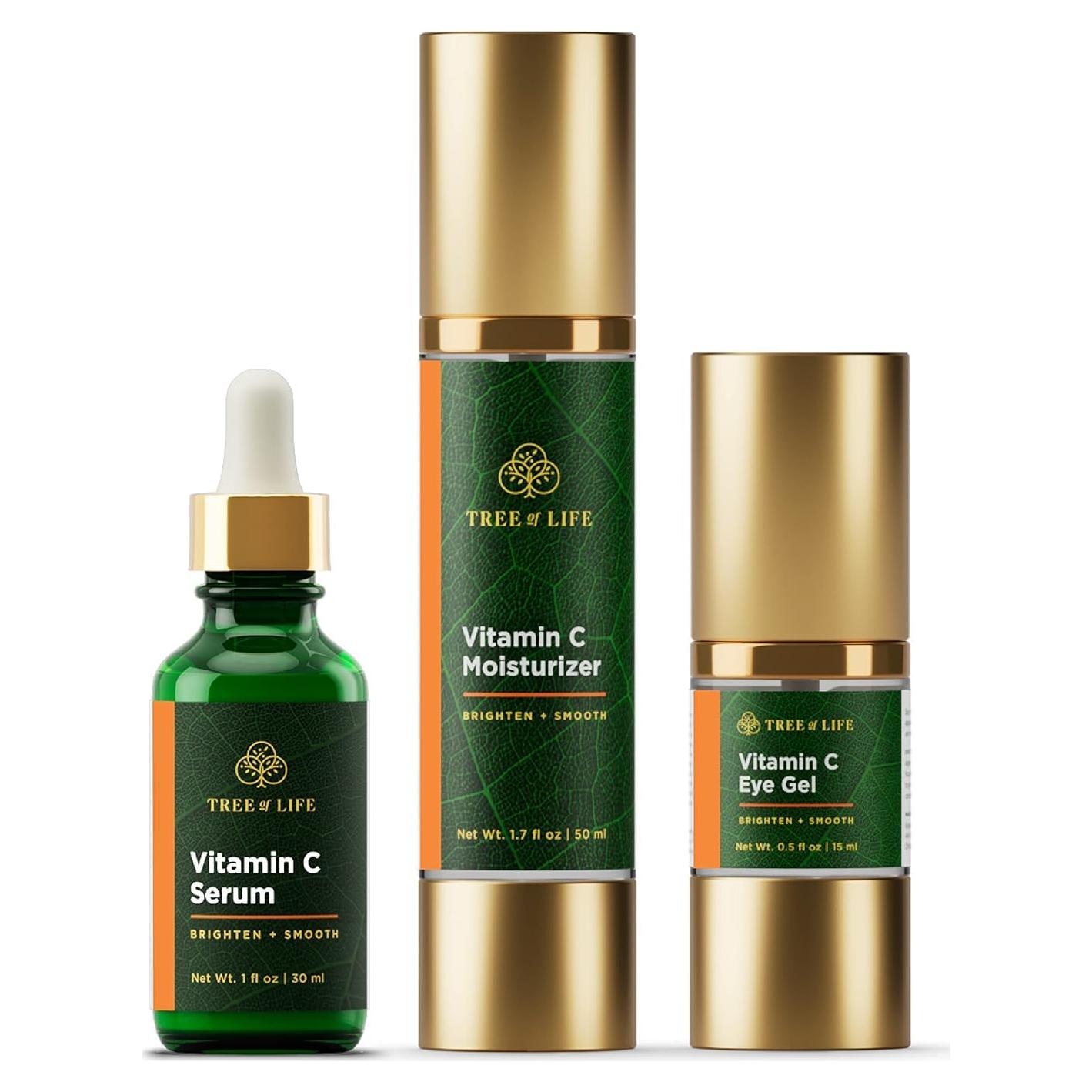 Conjunto Cuidado Piel Tree of Life - Suero, Gel y Crema Vitamina C