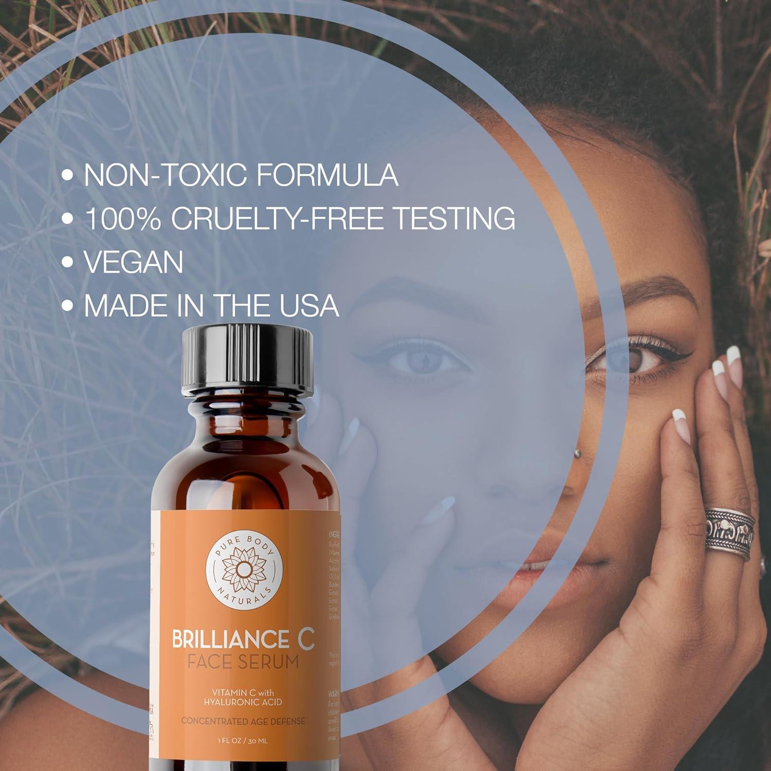 Set de Sueros Faciales Pure Body Naturals - Ácido Hialurónico, Retinol, Vitamina C y B3