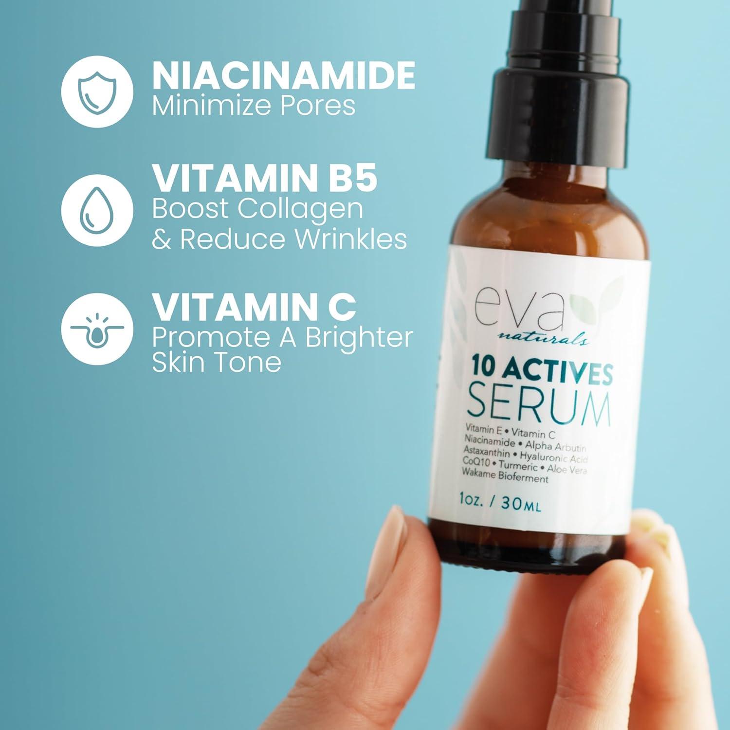 Suero Facial Antienvejecimiento Eva Naturals 10 Activos 50ml