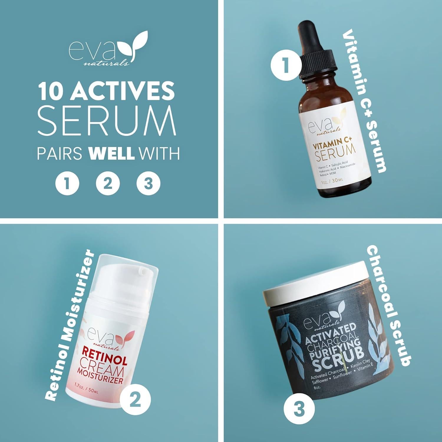 Suero Facial Antienvejecimiento Eva Naturals 10 Activos 50ml