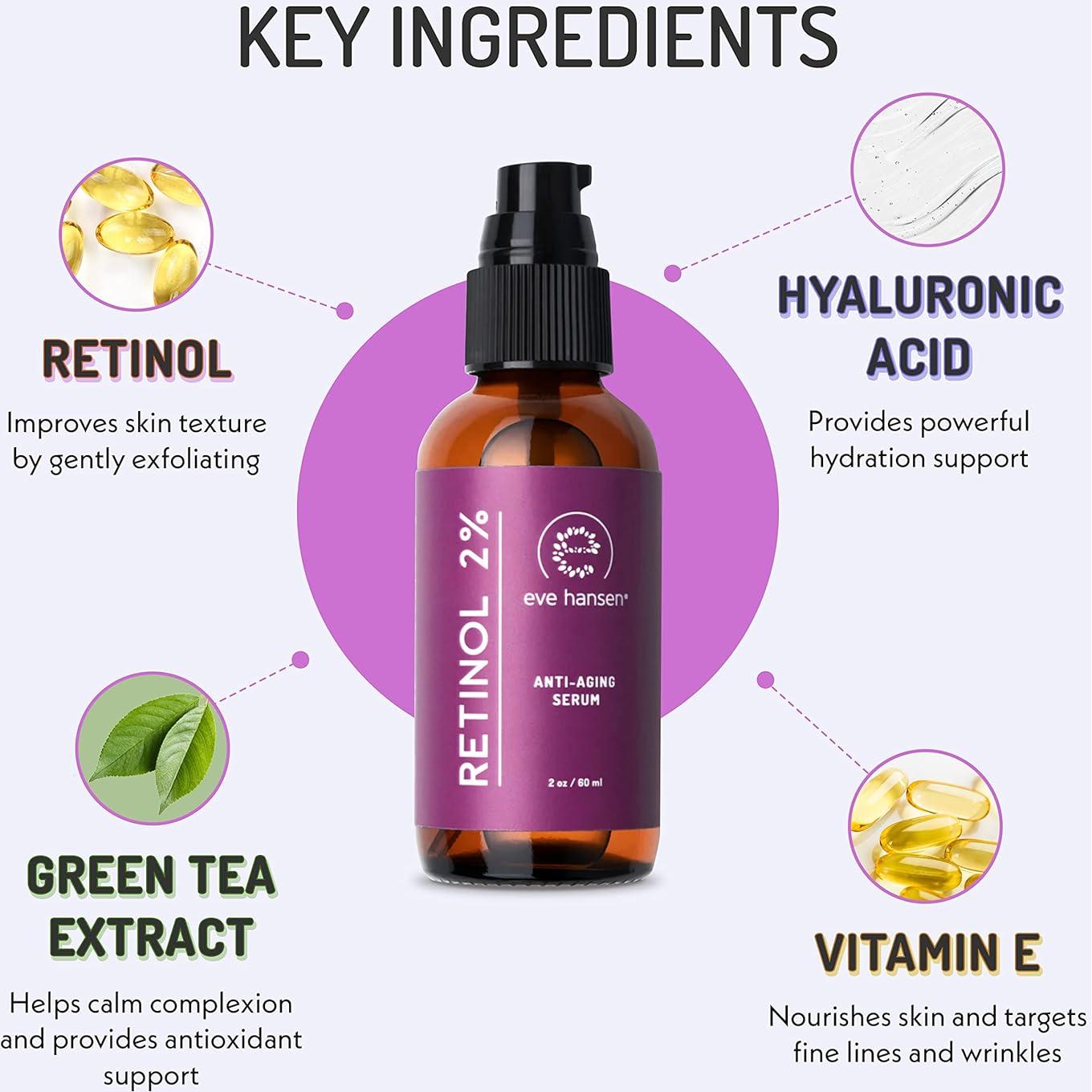 Suero de Retinol 2% Eve Hansen 60ml Antiarrugas y Poros