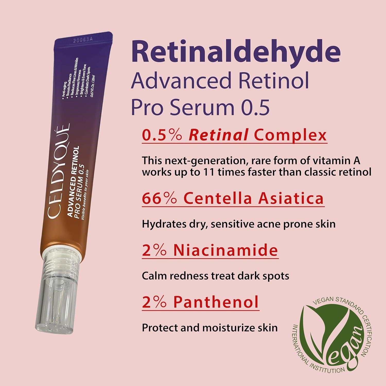 Suero Antienvejecimiento CELDYQUE Retinol 0.5% 66% CICA