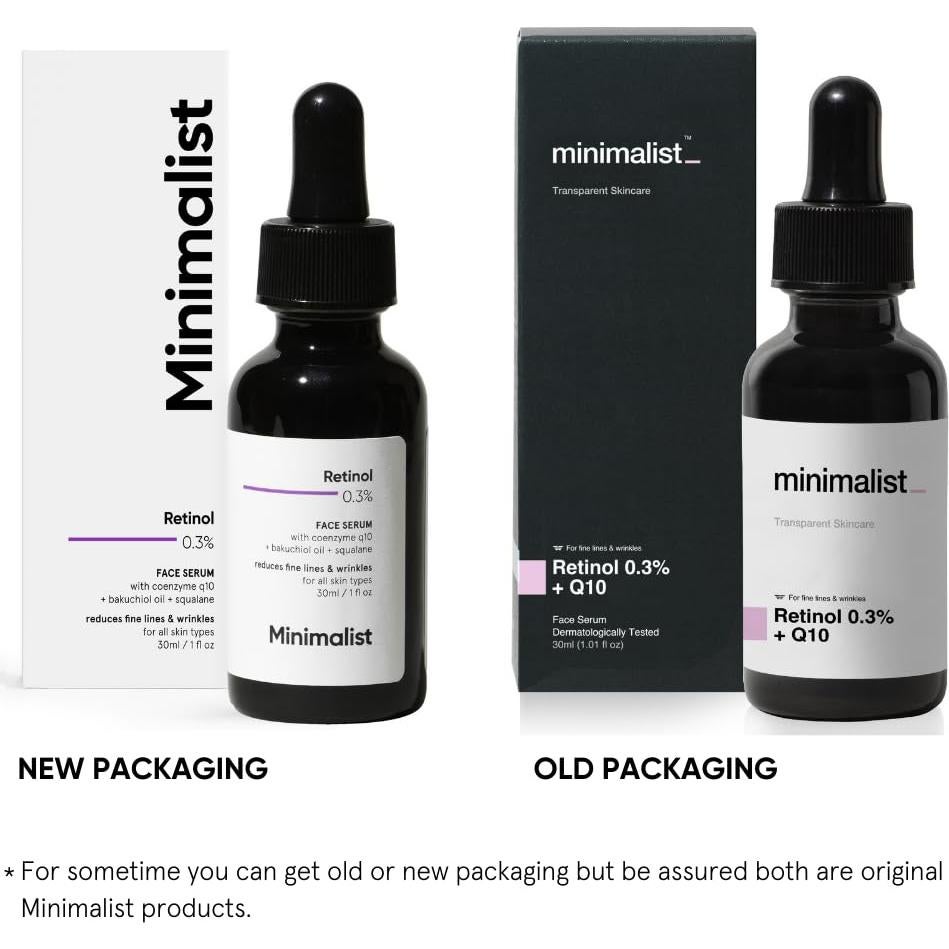 0.3% Retinol Serum with Bakuchiol Oil For Anti Aging | Night Face Serum With Squalane Base & Coenzyme Q10 To Reduce Fine Lines & Wrinkles | For Women & Men | 1 Fl Oz / 30 ml