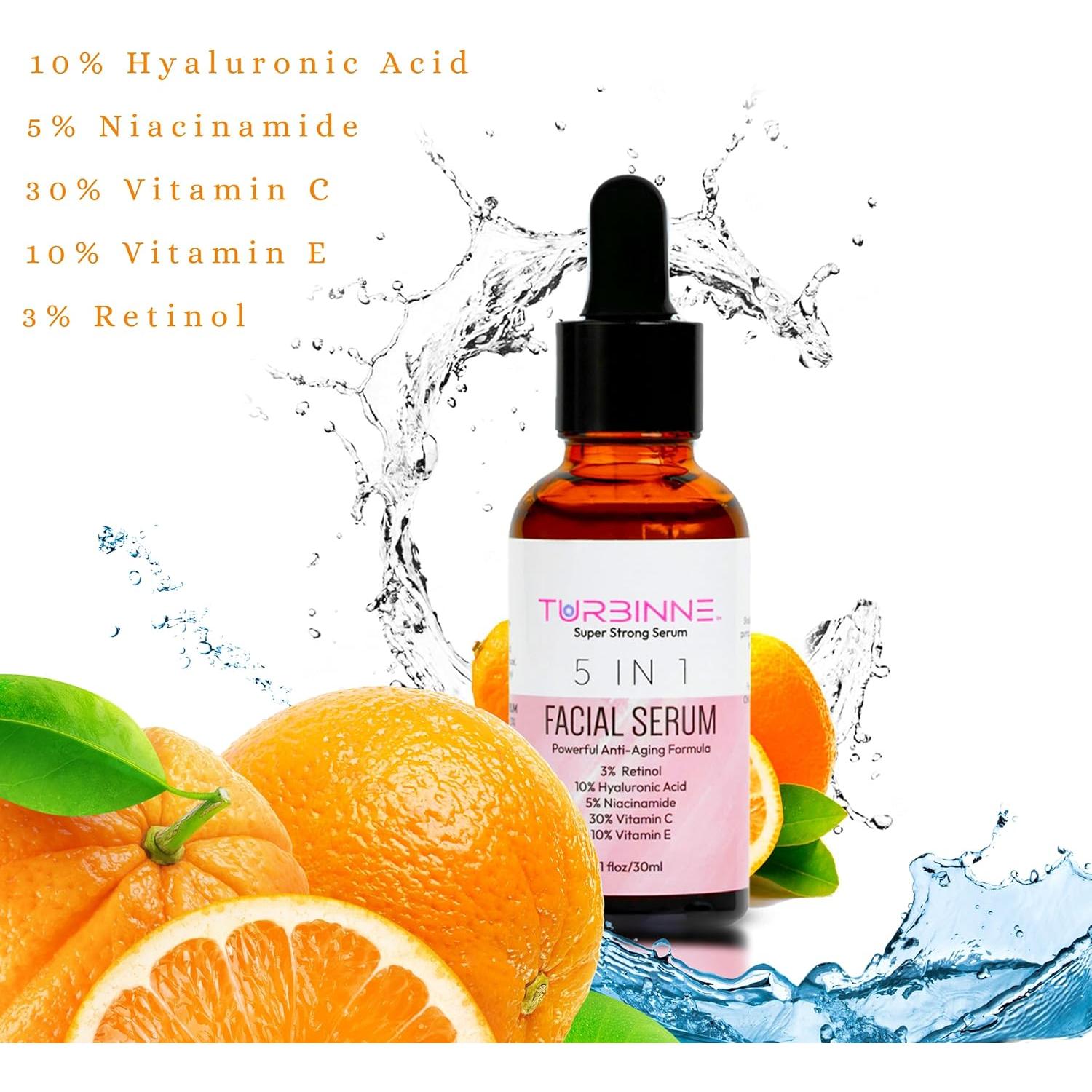 Suero Facial Nocturno Turbinne 5 en 1 29.57 ml Antienvejecimiento