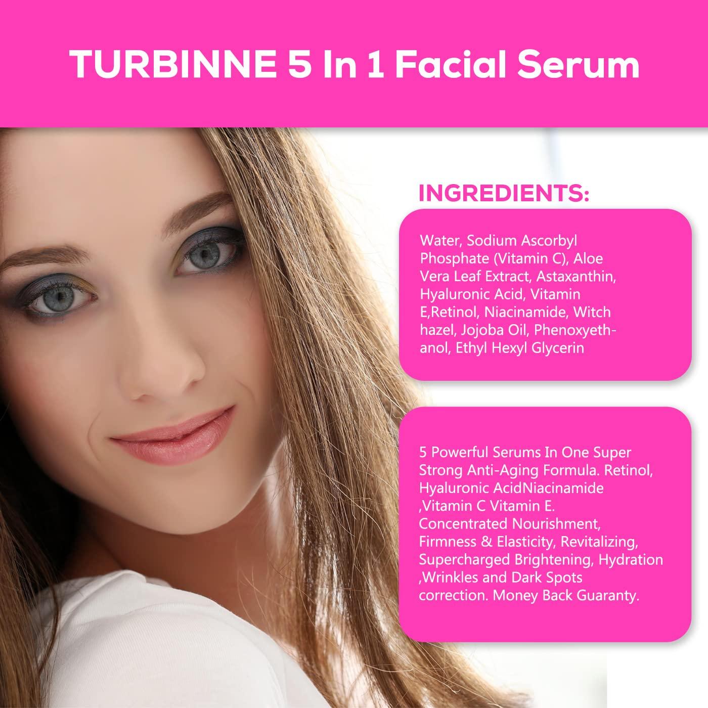 Suero Facial Nocturno Turbinne 5 en 1 29.57 ml Antienvejecimiento
