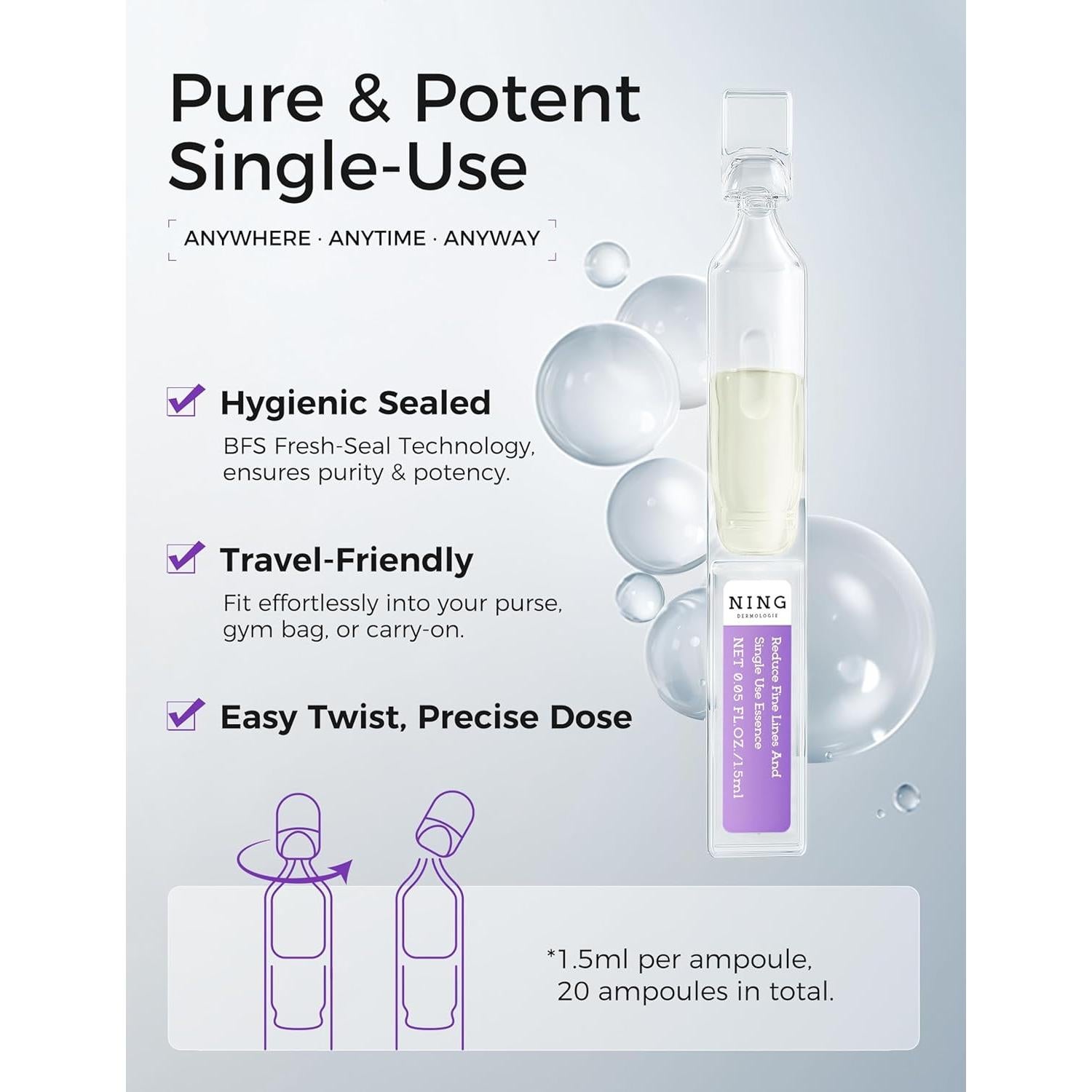 Suero Antienvejecimiento con Retinol y Péptidos 1.5ml x 20 - Cuidado de la Piel Coreano