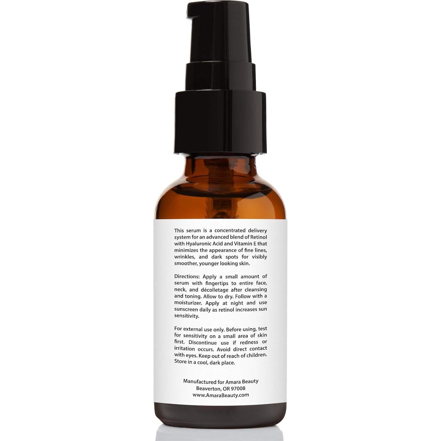 Suero de Retinol 2.5% Amara Beauty con Ácido Hialurónico 29.57 ml