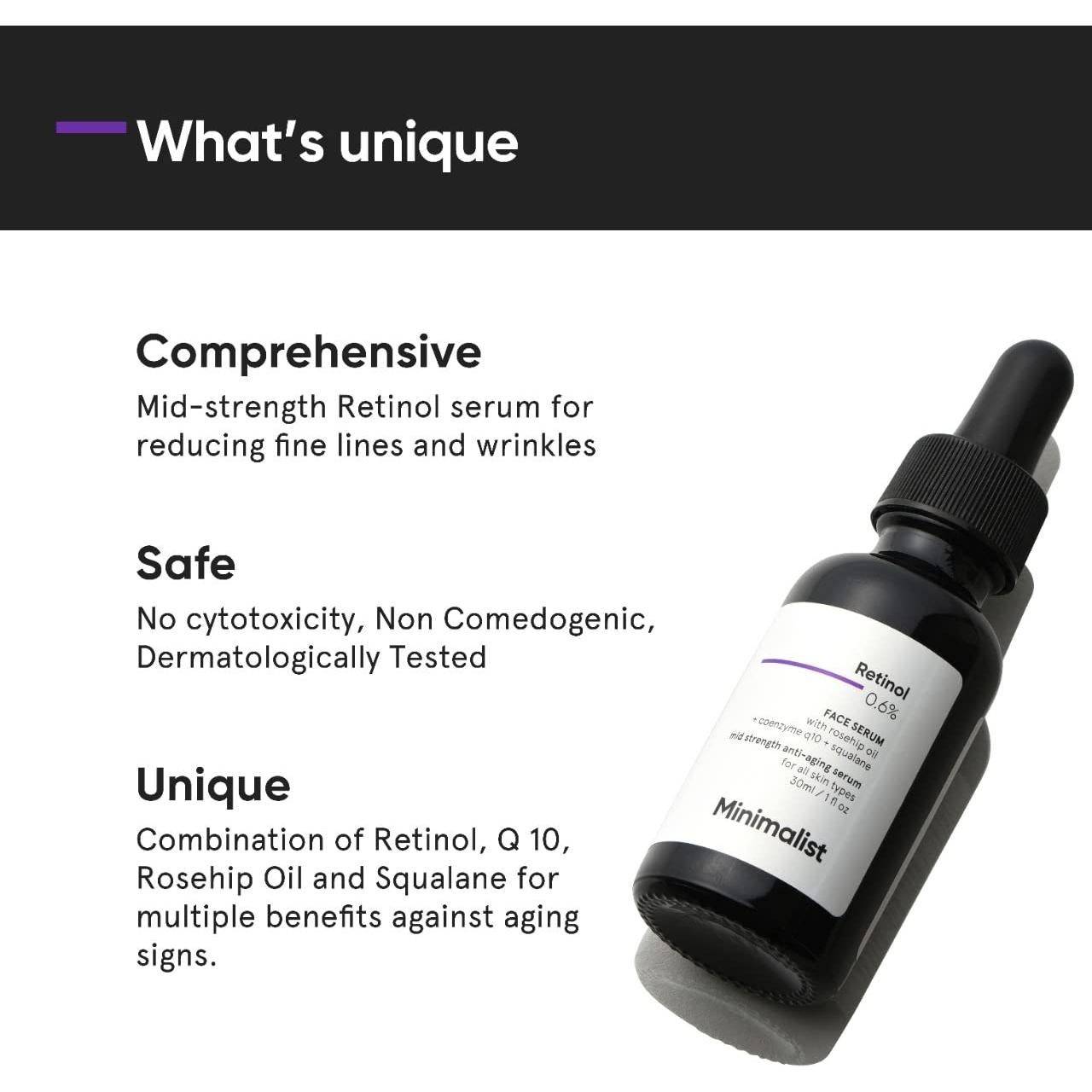 Sérum de Retinol 0.6% Minimalista 30 ml | Antienvejecimiento