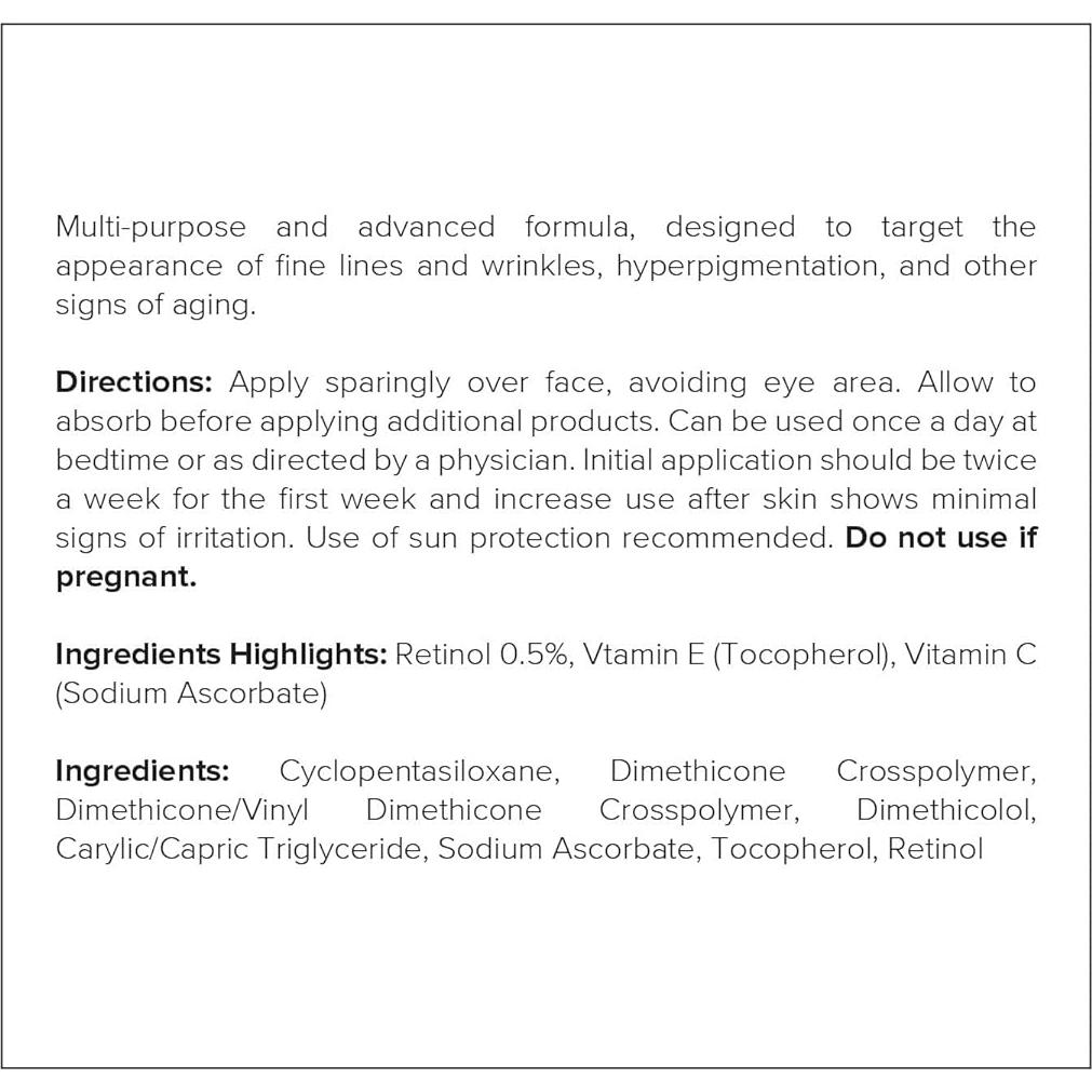 Suero Antienvejecimiento DRMTLGY Retinol 0.5% con Vitamina C y E