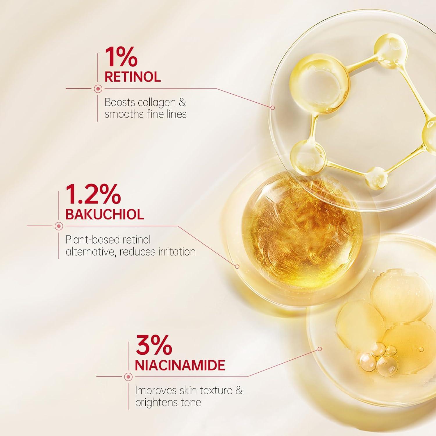 Suero Antienvejecimiento VGO con 1% Retinol y 3% Niacinamida 30 ml