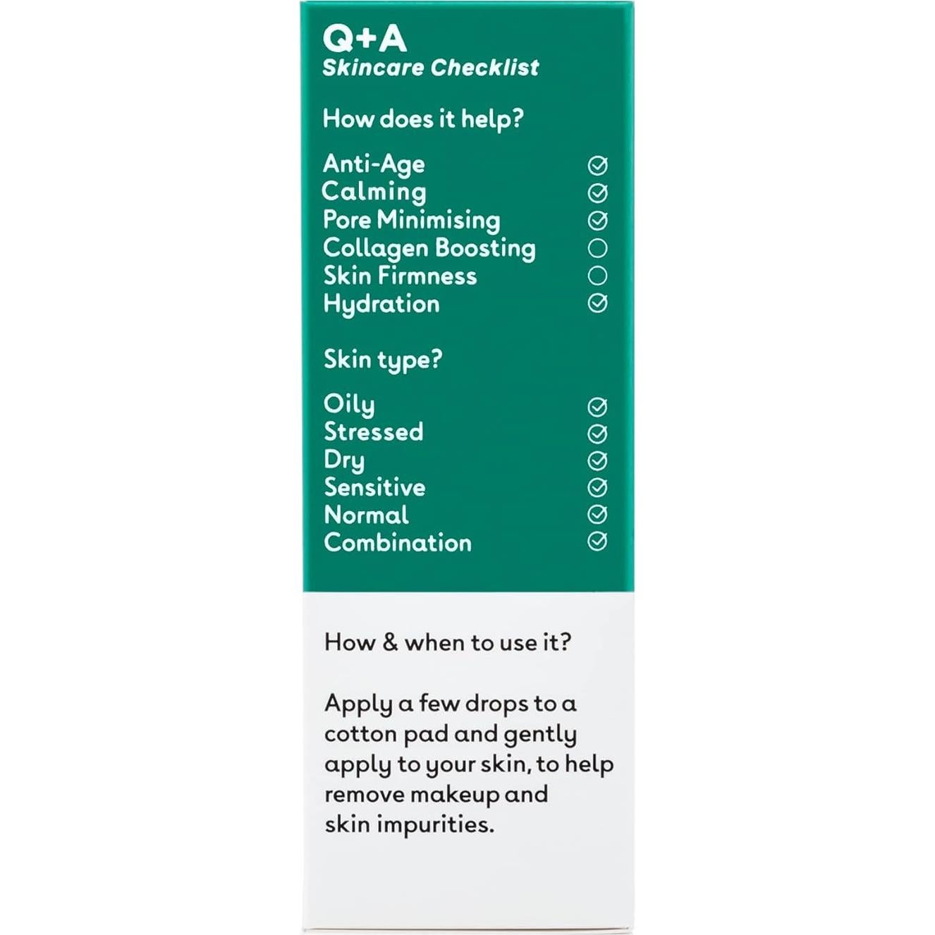 Tónico Facial Niacinamida Q+A 100ml - Calma y Refina Poros