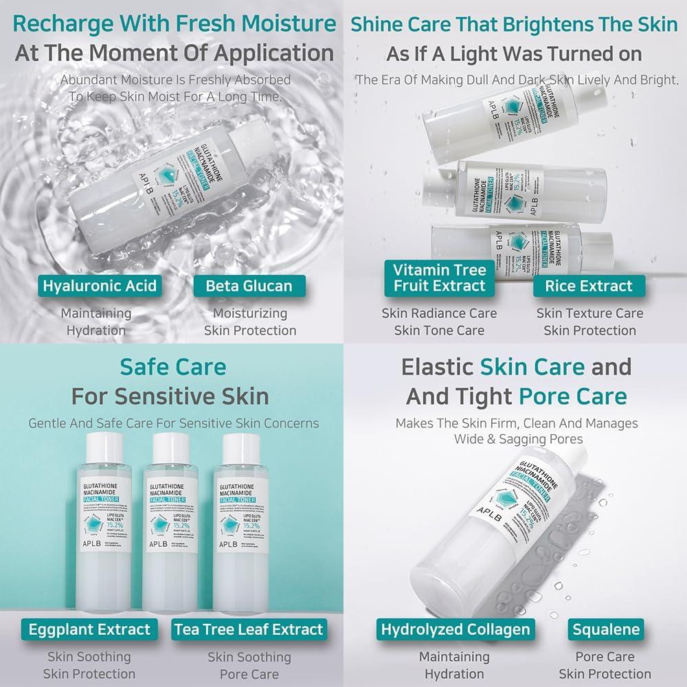 Tónico Facial APLB Glutatión Niacinamida 160 ml - Hidratante