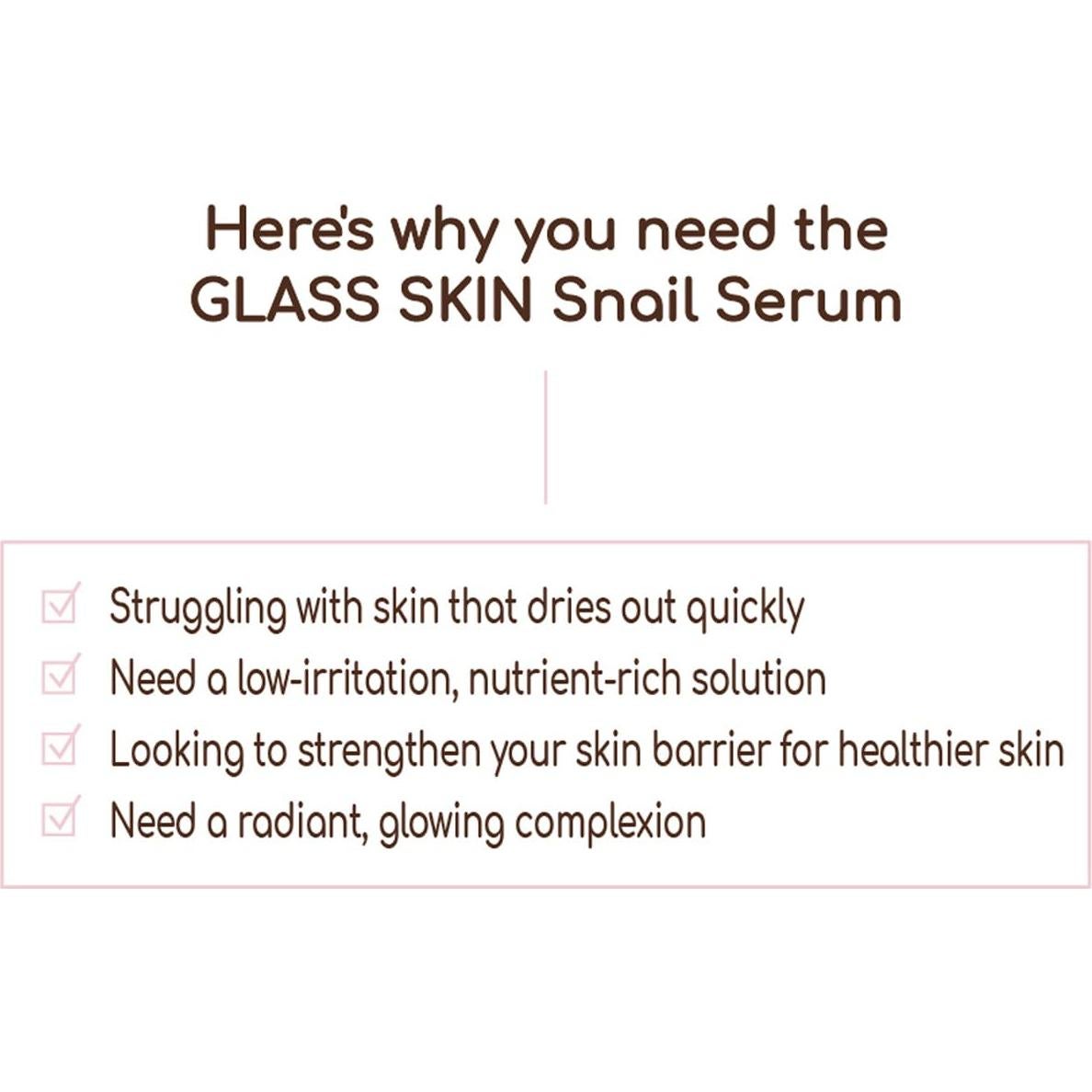 Suero Facial DEARBOO Glass Skin 100ml - Hidratante con Mucina de Caracol