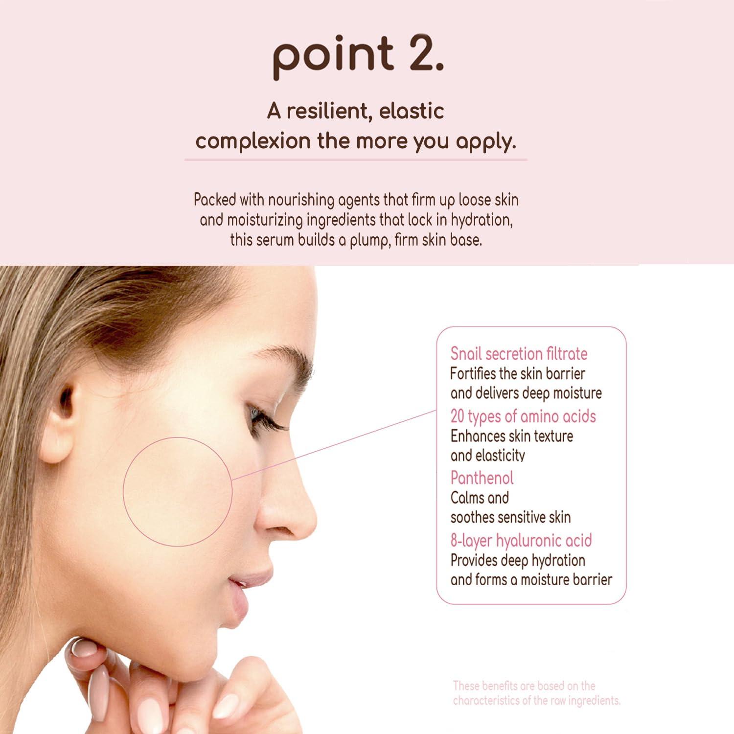 Suero Facial DEARBOO Glass Skin 100ml - Hidratante con Mucina de Caracol