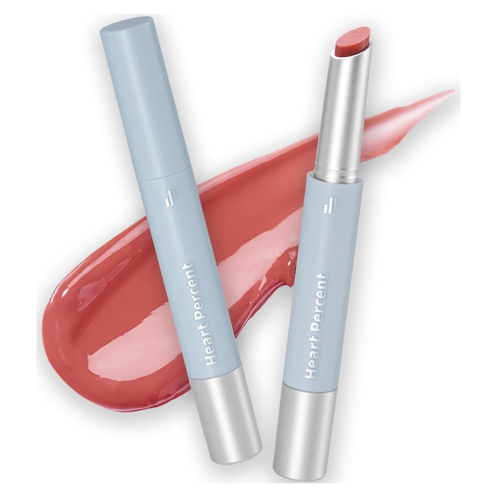 Heart Percent Dote On Mood Dewy Melting Lipstick High-Shine Glow & Wet Look Glossy Finish Lip Color, #04. Rosy Fig