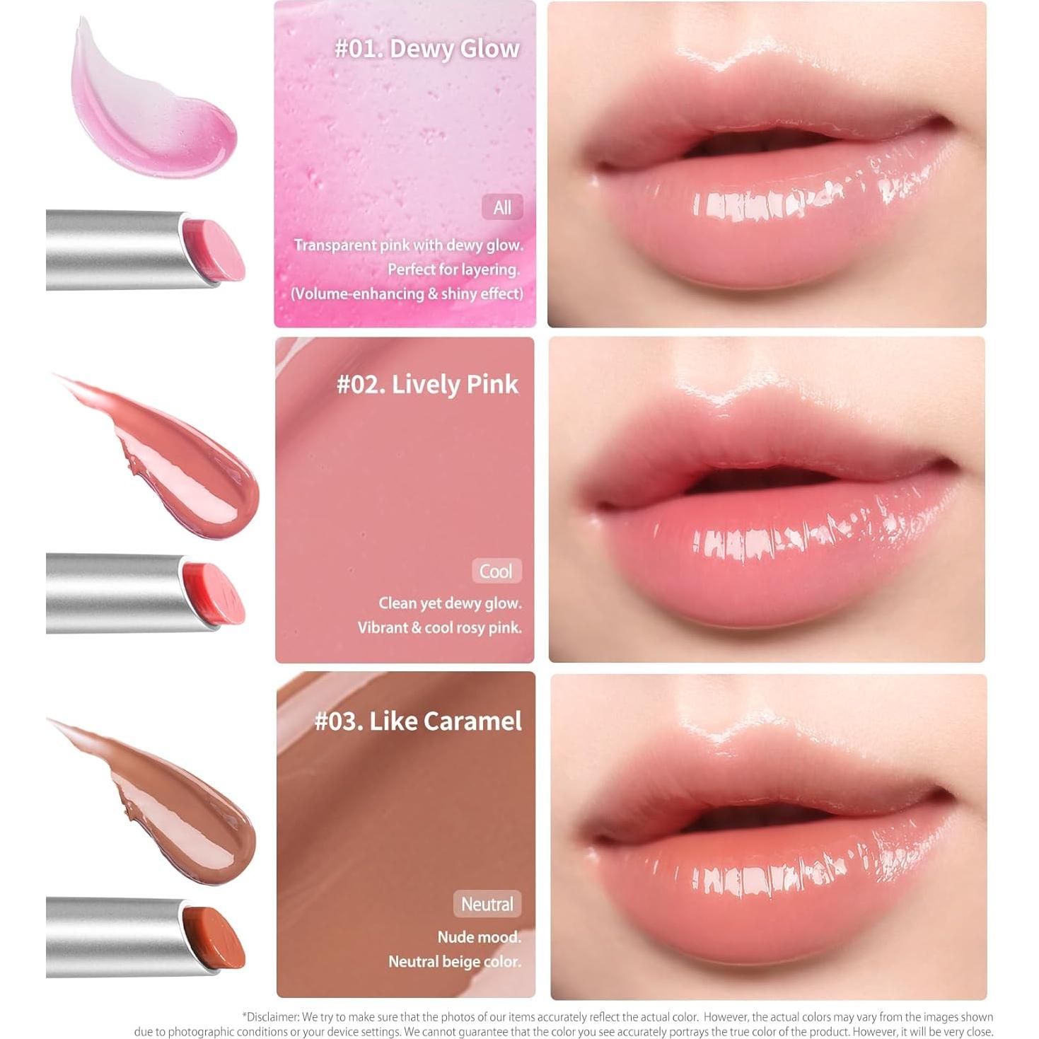 Heart Percent Dote On Mood Dewy Melting Lipstick High-Shine Glow & Wet Look Glossy Finish Lip Color, #04. Rosy Fig